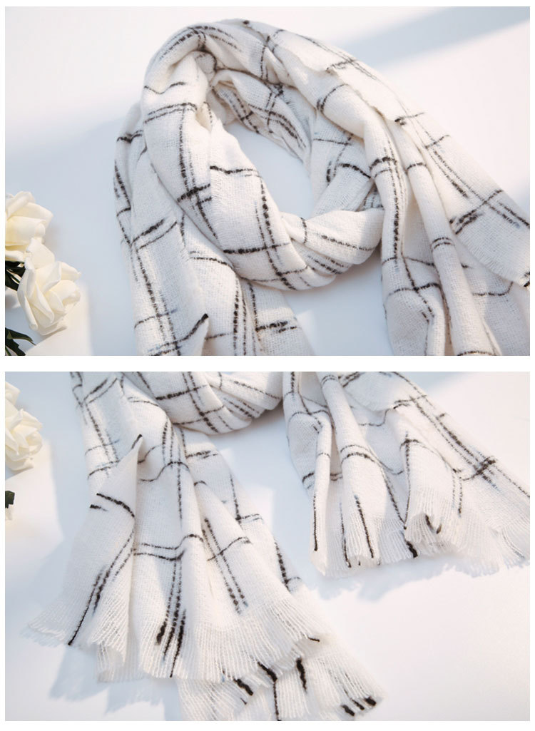 Meteor Rain Plaid Scarf Long Section Thickening Couple Acrylic Warm Tassel Shawl display picture 8