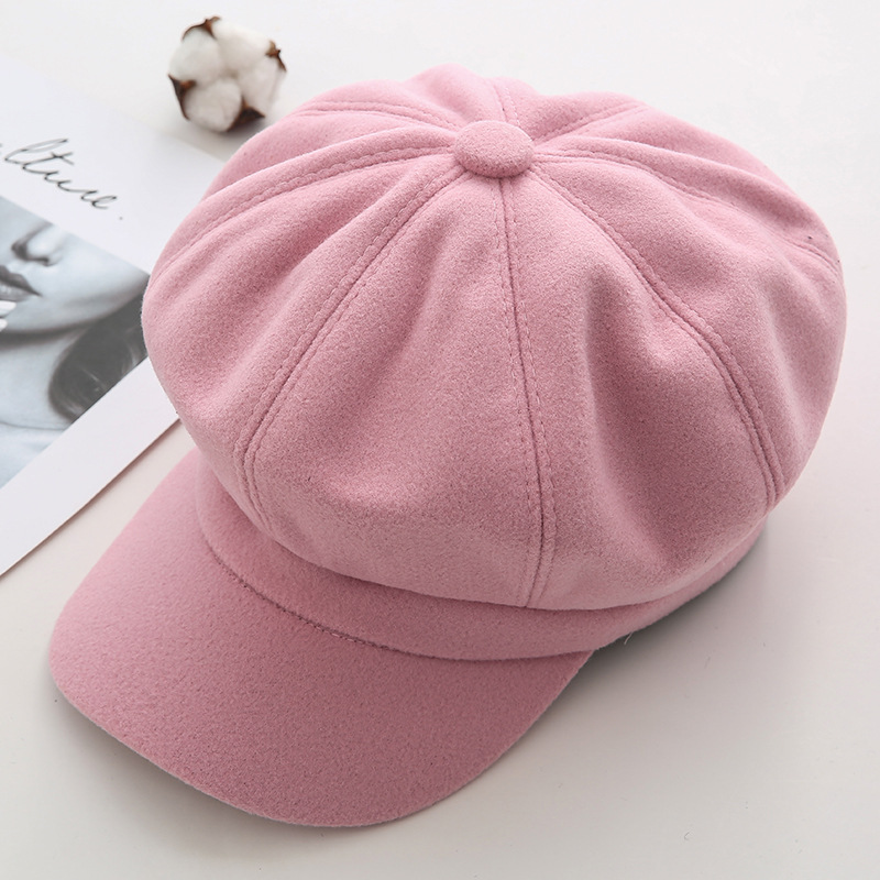 Women's Retro Solid Color Flat Eaves Beret Hat display picture 14