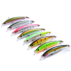 Lure Plastic Floating Minnow Fish Bait 11.2cm/10.3g Long Range Feather Hook Artificial Hard Bait Outdoor Fishing