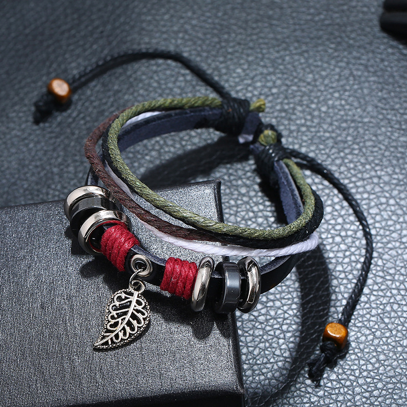 Jewelry Hand-knitted Leather Bracelet Multilayer Leather Bracelet Hand Strap display picture 2