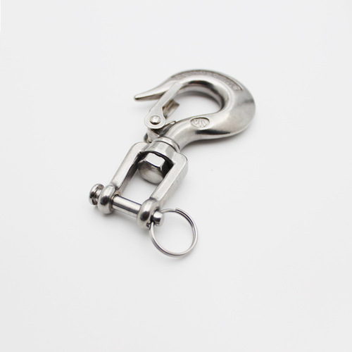 Stainless steel 304 fork-type rotating cargo hook, universal spring hook, American sandbag hook