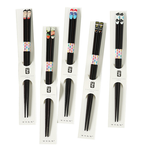 Nishida Muyu Japanese style wholesale creative nail solid wood chopsticks individually packaged household chopsticks for hotels