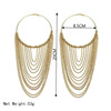 Long universal metal earrings with tassels, chain, European style, wholesale