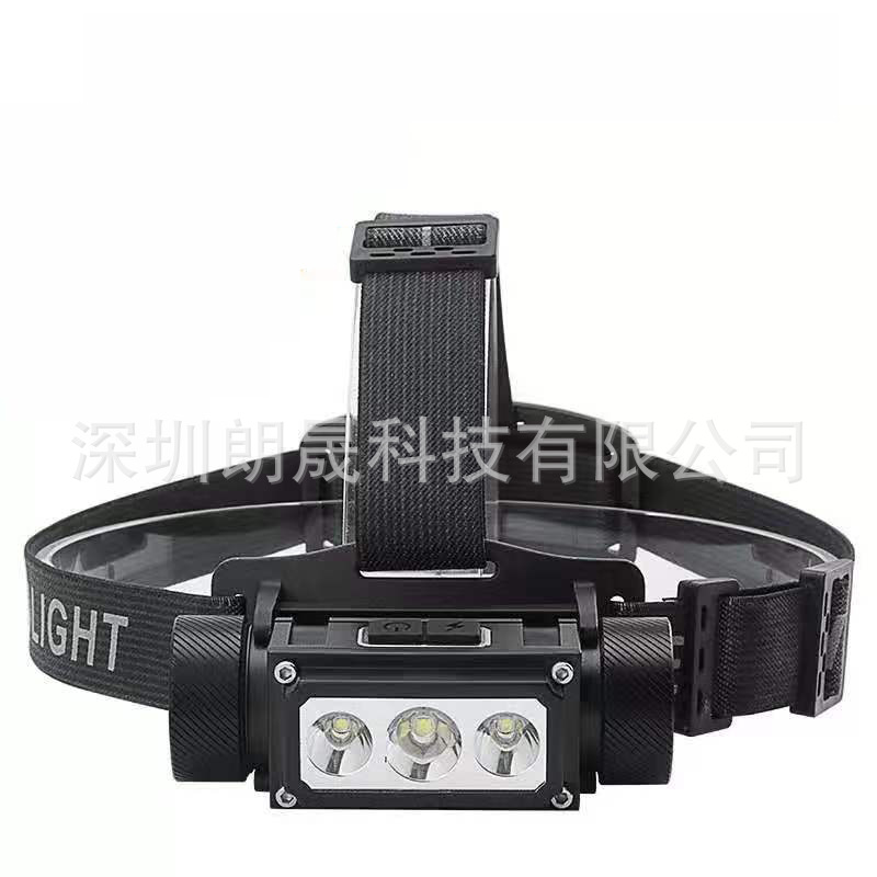 新款头戴灯 3灯5灯LED强光头灯铝合金USB充电户外多功能工作灯COB-阿里巴巴