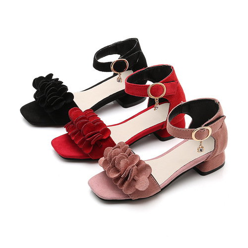 Girls sandals summer  new fashion high heels Korean style children's Roman shoes for big children and little girls princess shoes