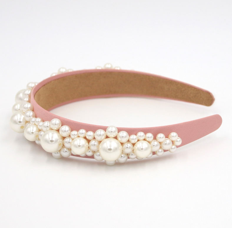 Hot Selling Fashion Headband Woven Big Pearl Headband Wholesale display picture 8