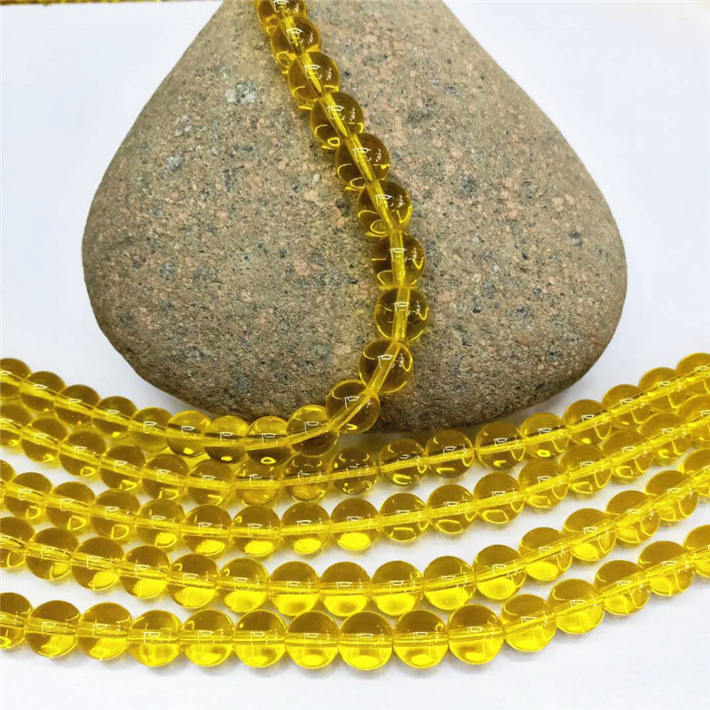 Wholesale of special crystal jewelry, golden crystal glass loose beads, DIY round bead jewelry, bead matching factory direct sales detail image 5