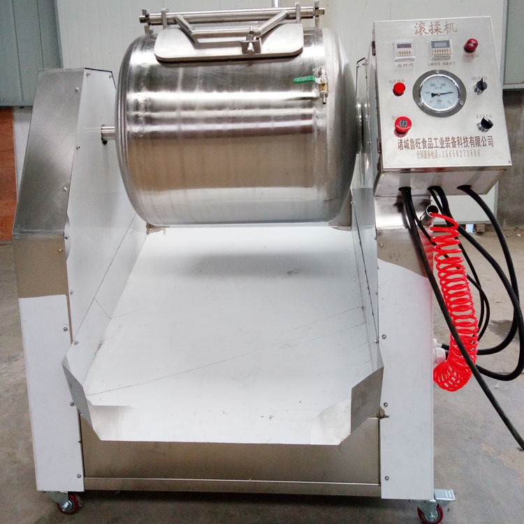 真空滚揉机 快速鸡柳入味流水线生产设备 中部开口变频调速滚揉机
