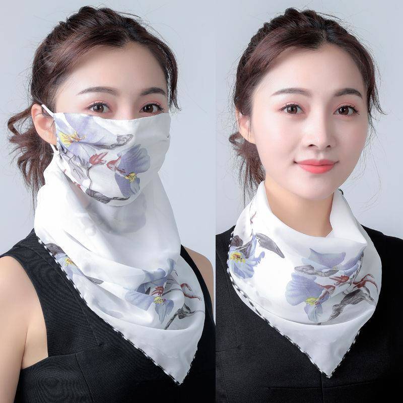 Chiffon Neck protection Sunscreen Mask waterproof Accessories Light and thin comfortable ventilation Beautiful convenient life Mask