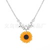 New creative foreign trade jewelry hot sale, pearl sun flower necklace feminine fashion sunflower pendant