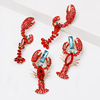 52698 Jujia's new red lobster earrings European and American personality earrings manufacturers direct sales cross -border e -commerce Wish