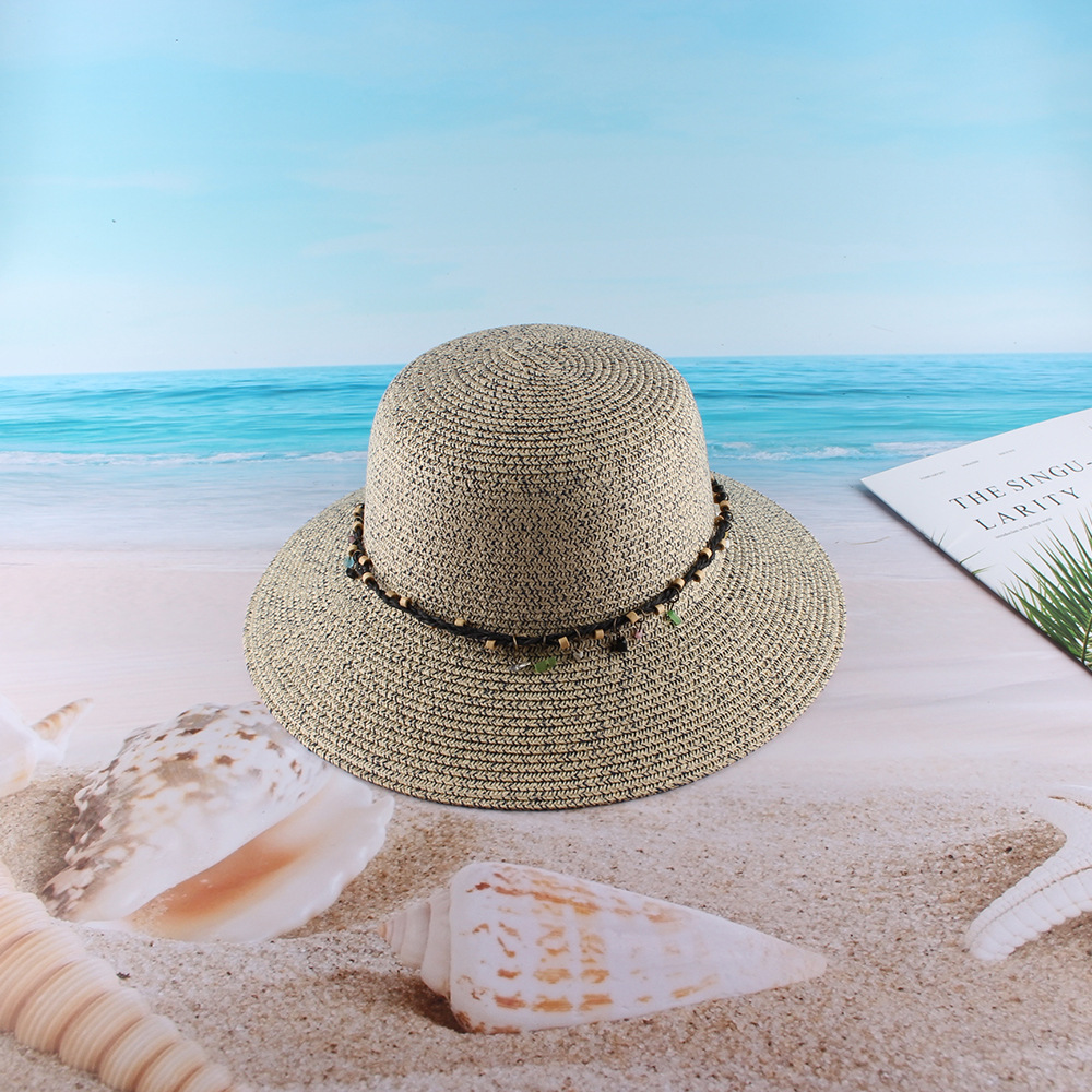 Verano estilo coreano moda paja cúpula pescador sombrero playa vacaciones sol protección sol sombra playa sombrero hembra paja sombrero personalización