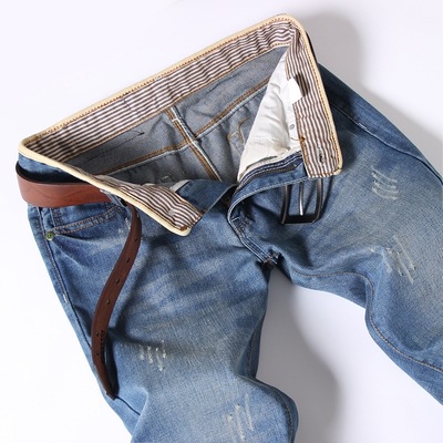 Spring and Autumn Men's New Zipper Jeans...