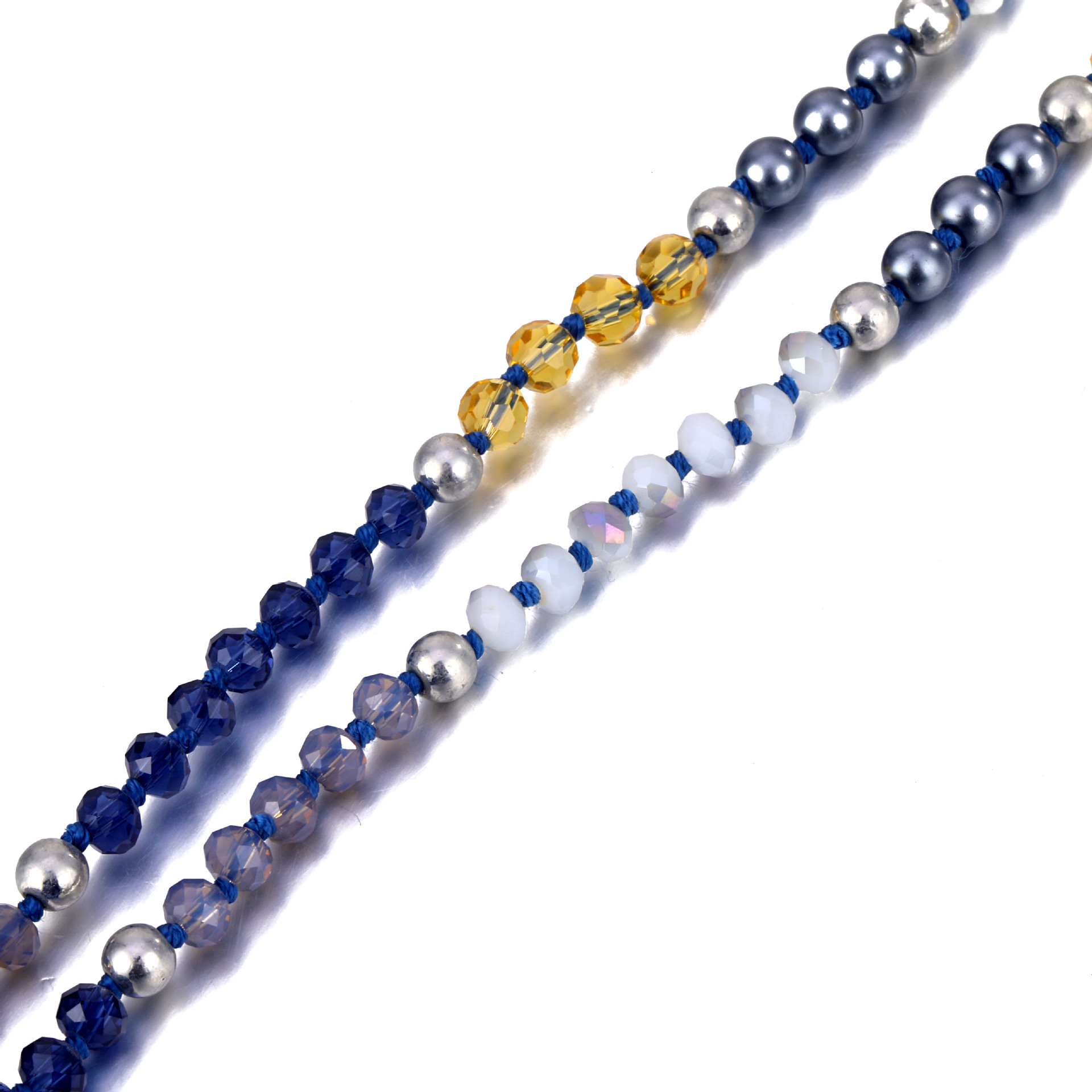 欧美手工打结多彩玻璃珠尼泊尔民族风奢华流苏长款项链首饰2019