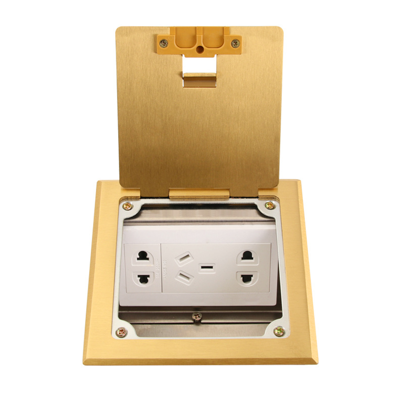 东特厂家贴牌全铜130不锈钢底盒开启式隐藏电线隐形家用地板插座