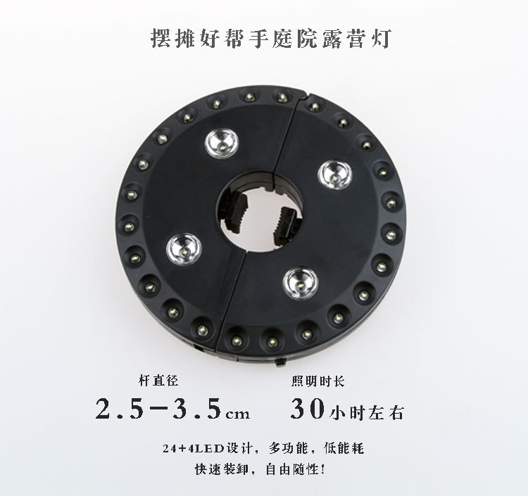 户外多功能24+4LED伞灯阳台应急帐篷灯遮阳伞可拆卸野营灯罗马灯-阿里巴巴
