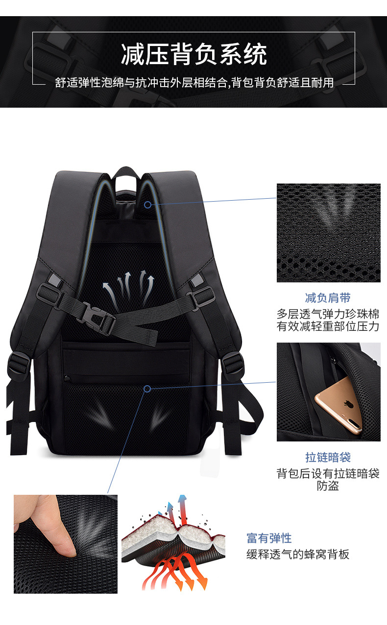 Backpack, laptop bag, anti-theft and waterproof, schoolbag for boys and girls, casual business, large capacity 15.6 inches undefined