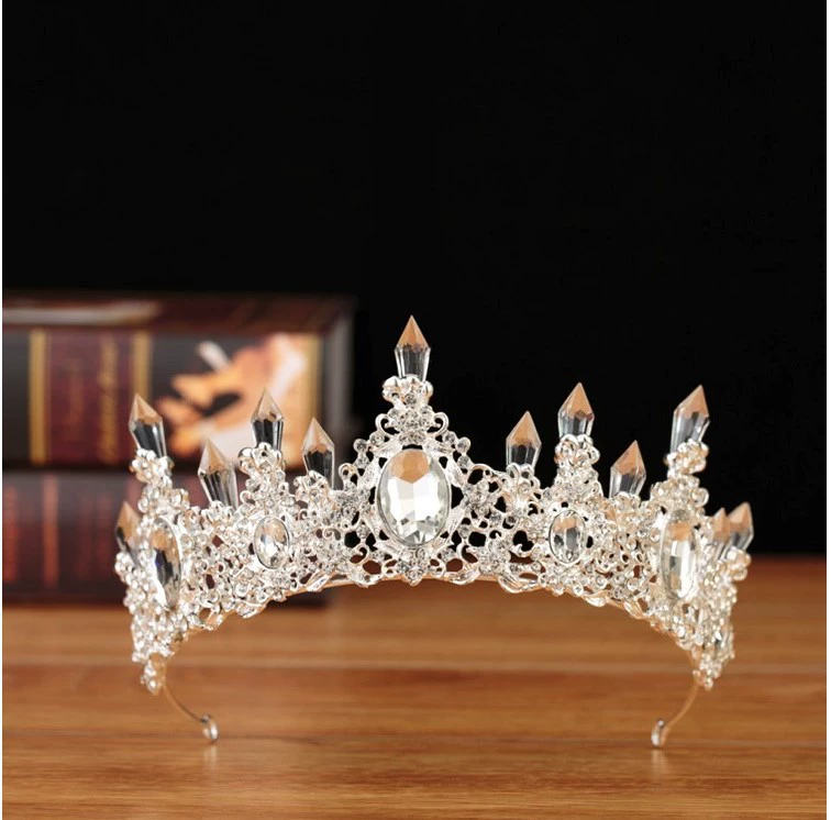 Fashionable earrings for bride, Korean set, crown for photo sessions, accessory, Korean style