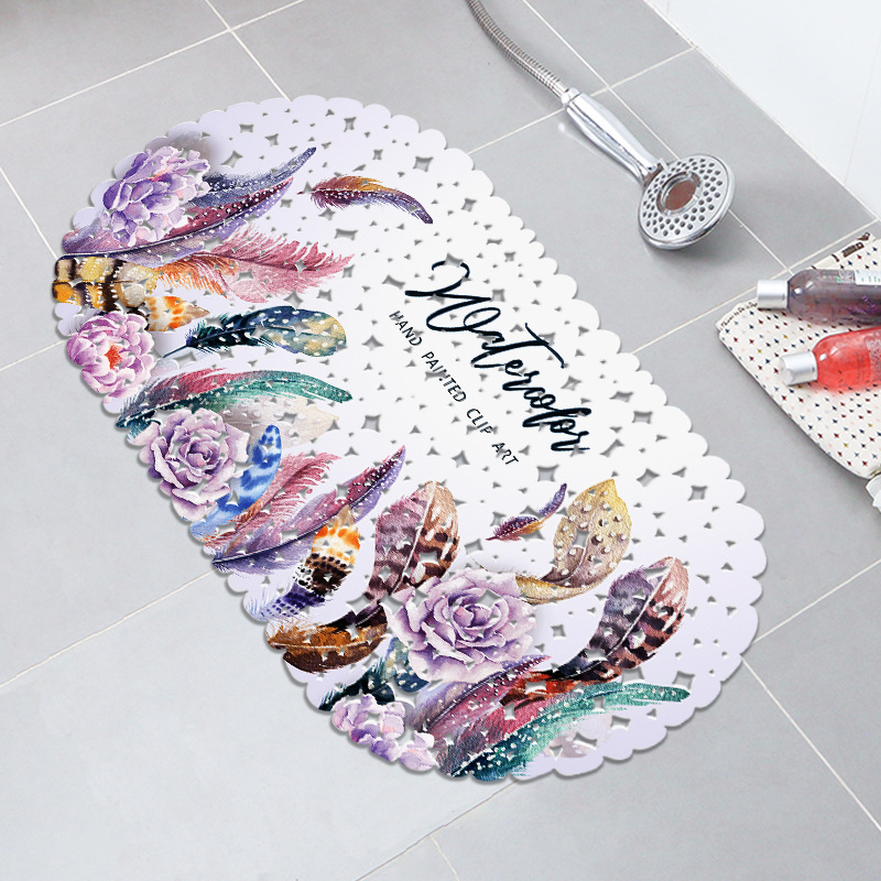 Nordic color sólido baño bañera Mat impresión antideslizante alfombra de baño antideslizante estera de ducha de PVC alfombra de baño taza de succión estera