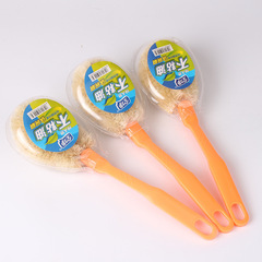 Kitchen Daily Use Home Plastic Handle Wood Handle Pot Scrubber Coir Fiber Pot Scrubber Easy to Clean Coconut Fiber Pot Scrubber