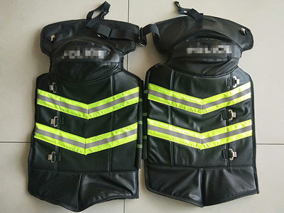 冬季加绒加长款全包围保暖护膝保安站岗执勤夜间反光交通警示护腿