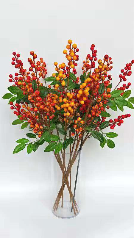 Simulated red fruit single branch, high-fidelity hawthorn branch, foam chili, busy mango, berry, loquat tree branch, simulated pomegranate detail image 19