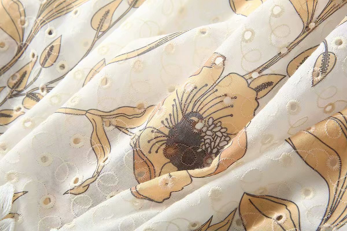 1225-01 花边辫子拼接连衣裙 码数SMLXL面料绣品+