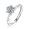 Platinum wedding ring, diamond jewelry, 18 carat white gold, 1 carat, silver 925 sample