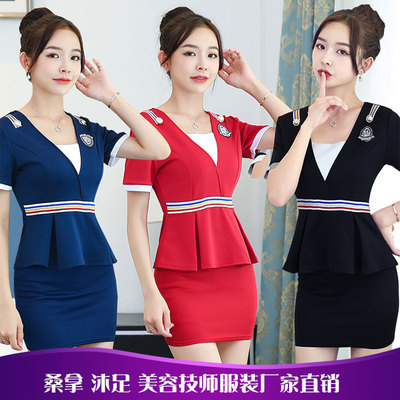 新款足疗按摩技师工作服 桑拿沐足工衣 夜店KTV洗浴制服套装|ms