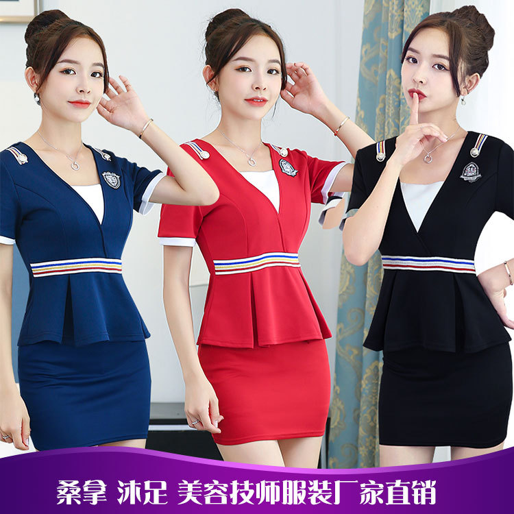 新款足疗按摩技师工作服 桑拿沐足工衣 夜店KTV洗浴制服套装|ms