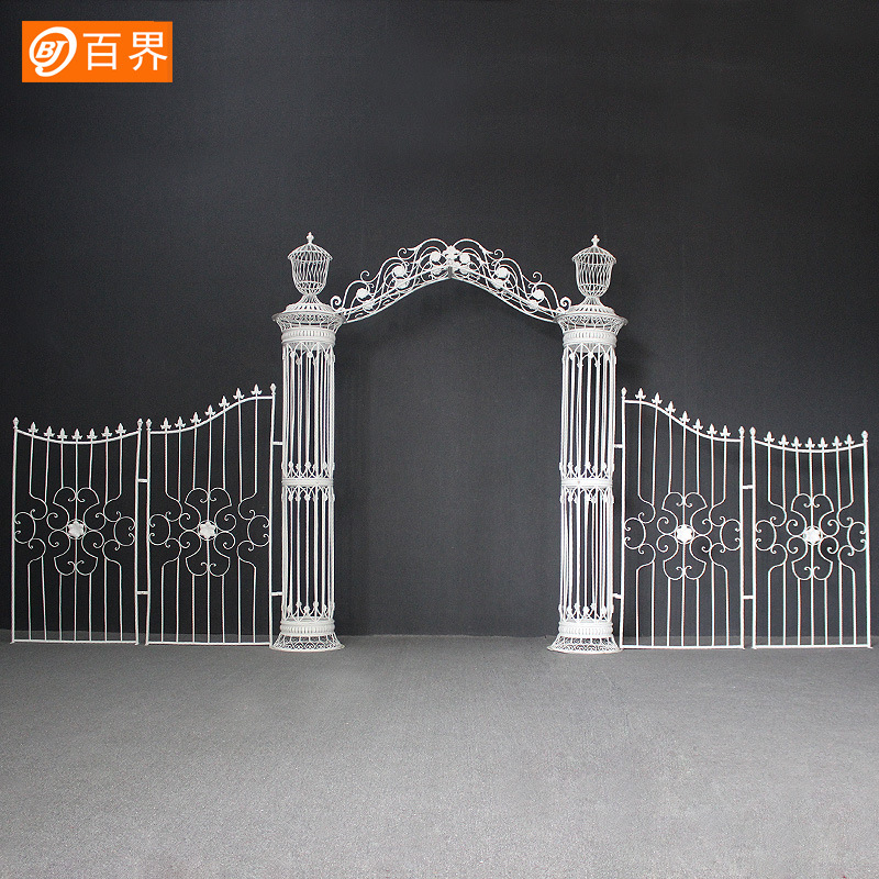 百界大公园拱门婚庆铁艺拱门婚礼花门舞台布置道具铁艺栅栏架子