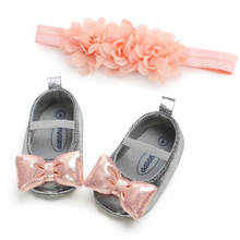 蝴蝶2件套嬰兒禮盒搭配 嬰兒鞋公主鞋 頭飾發帶寶寶鞋初生兒