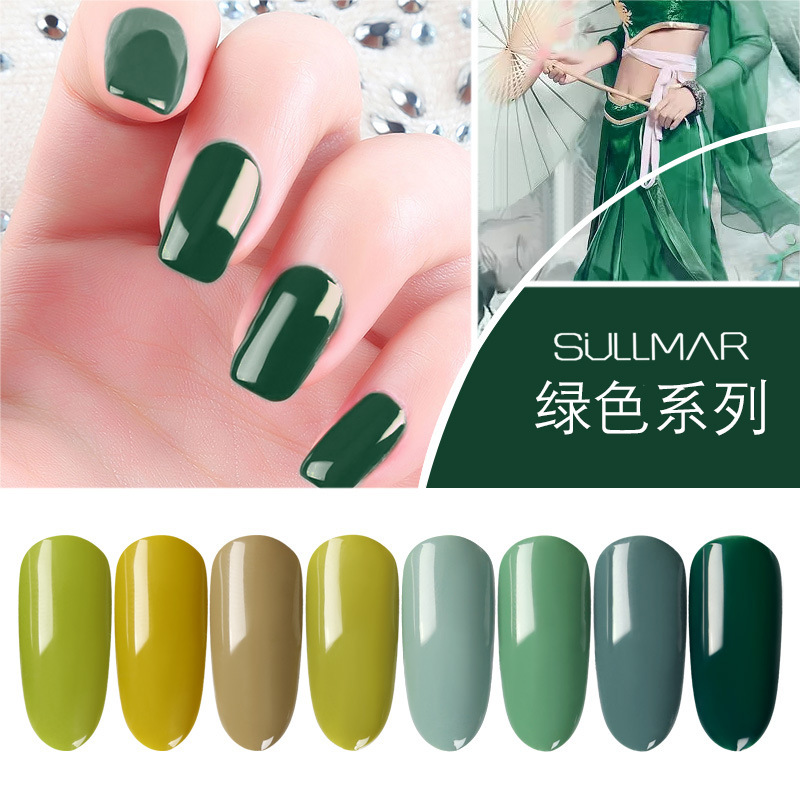 Nail Green Nail Polish Glue Matcha Green...