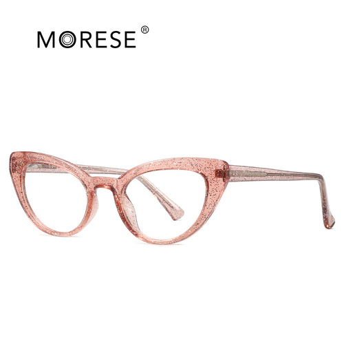 Source manufacturer fashionable cat-eye anti-blue light flat mirror for women TR90 personalized glitter glasses frame optical frame 2012