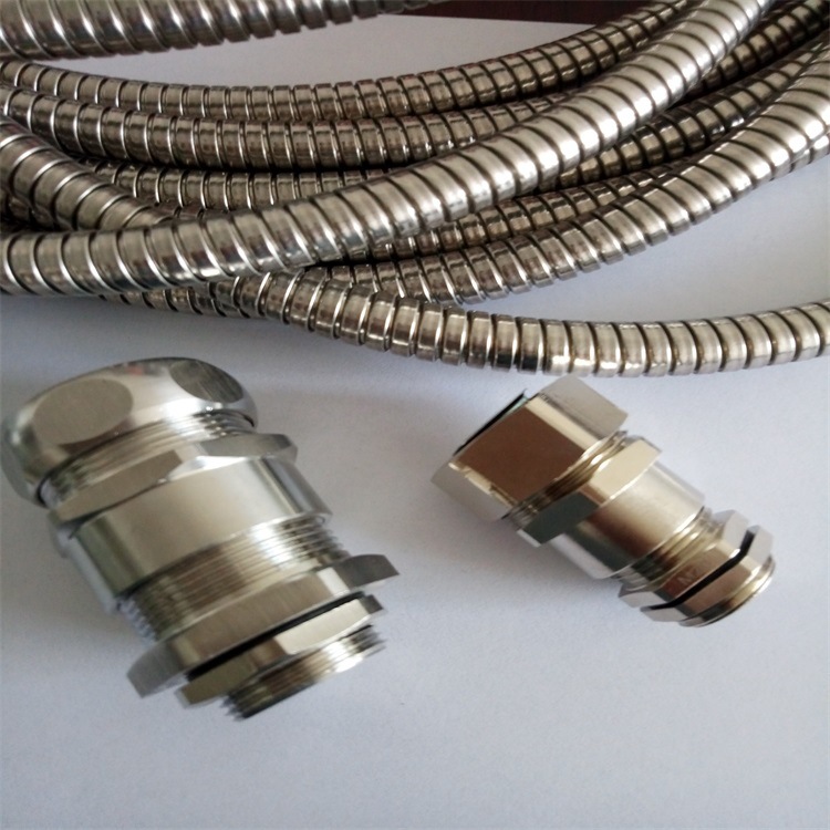 广州供应夹紧式电缆软管接头 Φ20-M25*1.5铜镀镍电缆软管格兰头