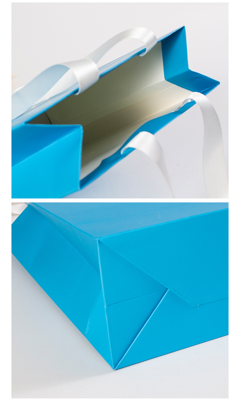 简约时尚彩色印刷加厚礼品购物收纳白卡纸手提袋定制可印logo