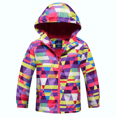 卡密儿女童装上衣 秋冬保暖加厚冲锋衣运动风衣外套一件代货|ms