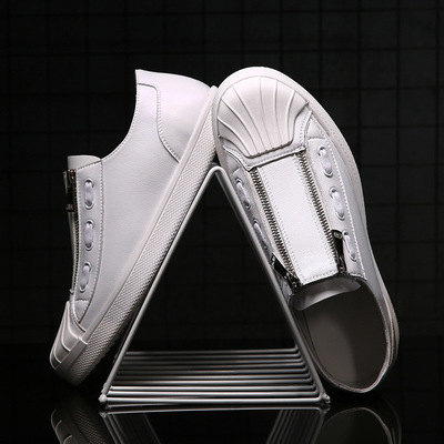 源头好货|男鞋欧洲站个性双拉链潮时尚嘻哈鞋欧美潮牌贝壳头板鞋|ru