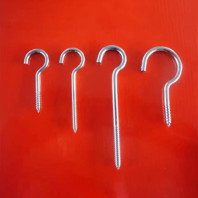 工厂直供镀铜镀锌金属钩子螺丝钩L钩羊眼钩DIY家用五金配件吊钩