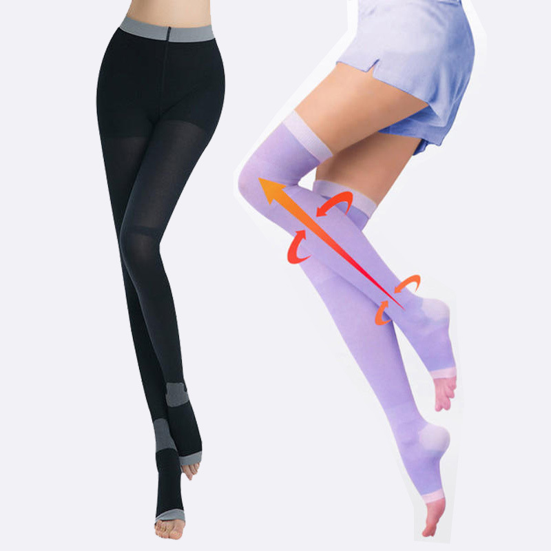 跨境厂家直供680D睡眠裤塑形压力睡眠袜弹力美腿压力袜瘦小腿