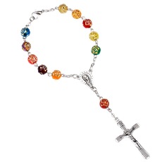 跨境爆款配饰 天主教念珠手链 玫瑰基督十字架耶稣圣母手链