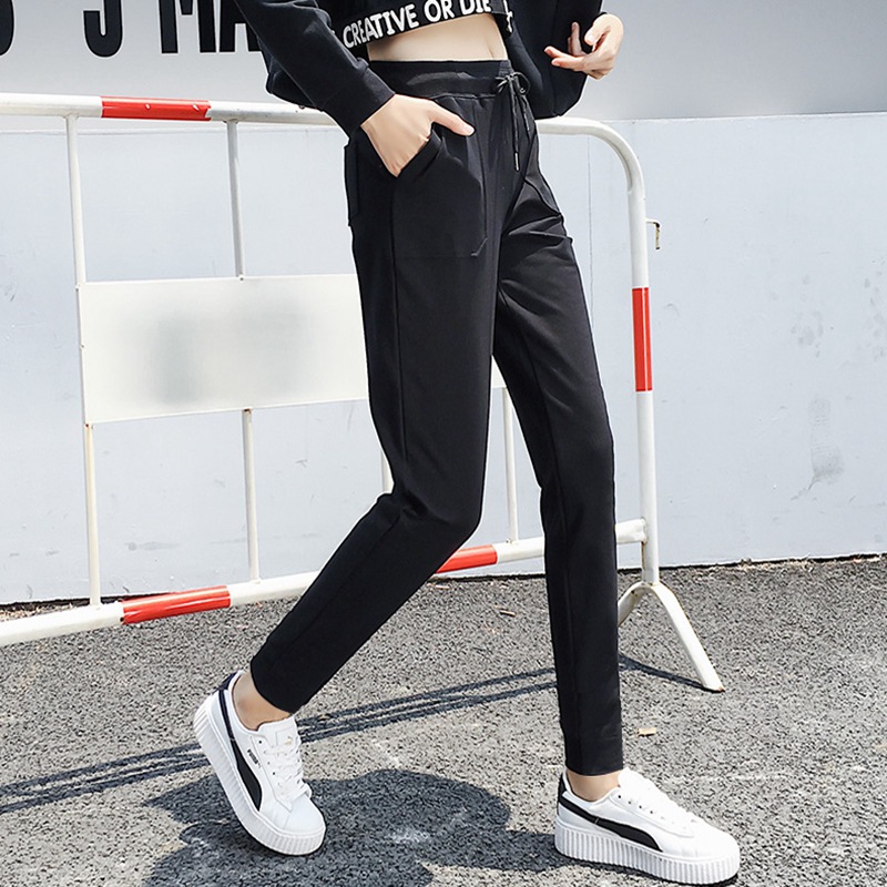 一件代发女装 2019秋冬女裤宽松休闲运动裤大码卫裤哈伦裤女7055