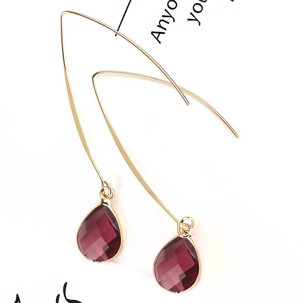 Casual, Outdoor, Shopping Occasion 1 Pair Basic Modern Style Classic Style Water Droplets Inlay Copper Artificial Crystal Glass Drop Earrings