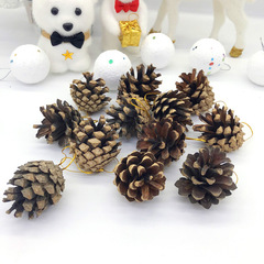Best-selling Christmas natural color pine cone Christmas wreath Christmas tree accessories decorations 4.5cm pine cone