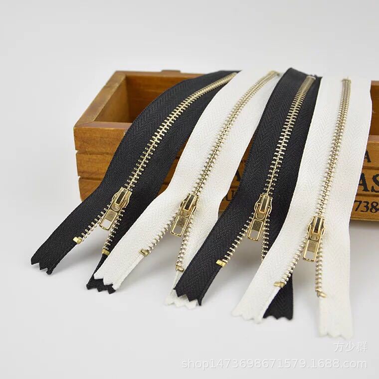 现货批发3#浅金闭尾自动头拉链 金属铜拉链  裤子门襟拉链裤子拉