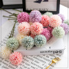 Single simulation flower dandelion small ball chrysanthemum fake flower living room potted flower arrangement wedding decoration small thorn ping -chrysanthemum