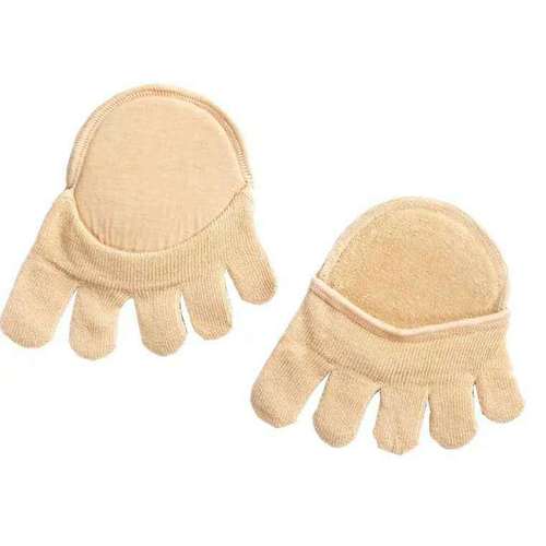 Wholesale socks women's front foot half invisible socks cover open toe five finger socks foot pads cotton high heels absorb sweat half palm