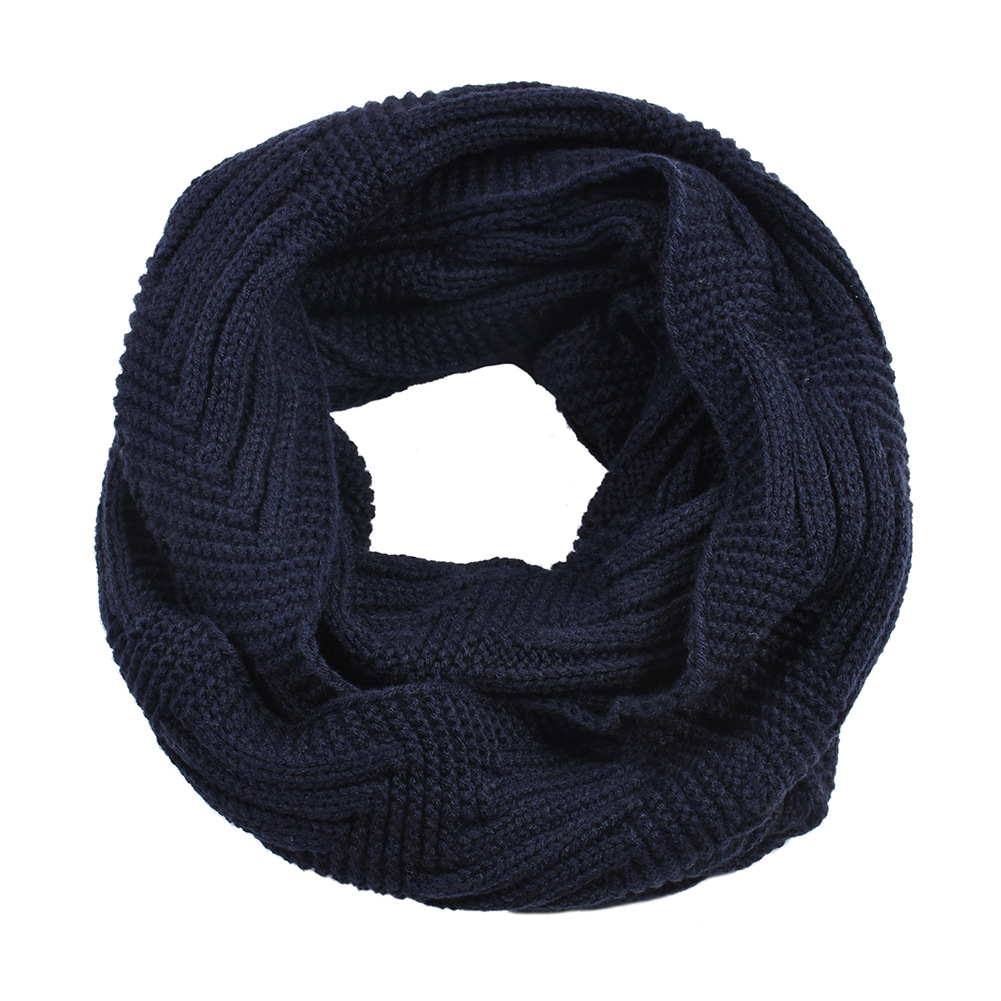 Unisex Men's knitted double layer bib warm variable neck set men's wool unlimited scarf_voghion.com