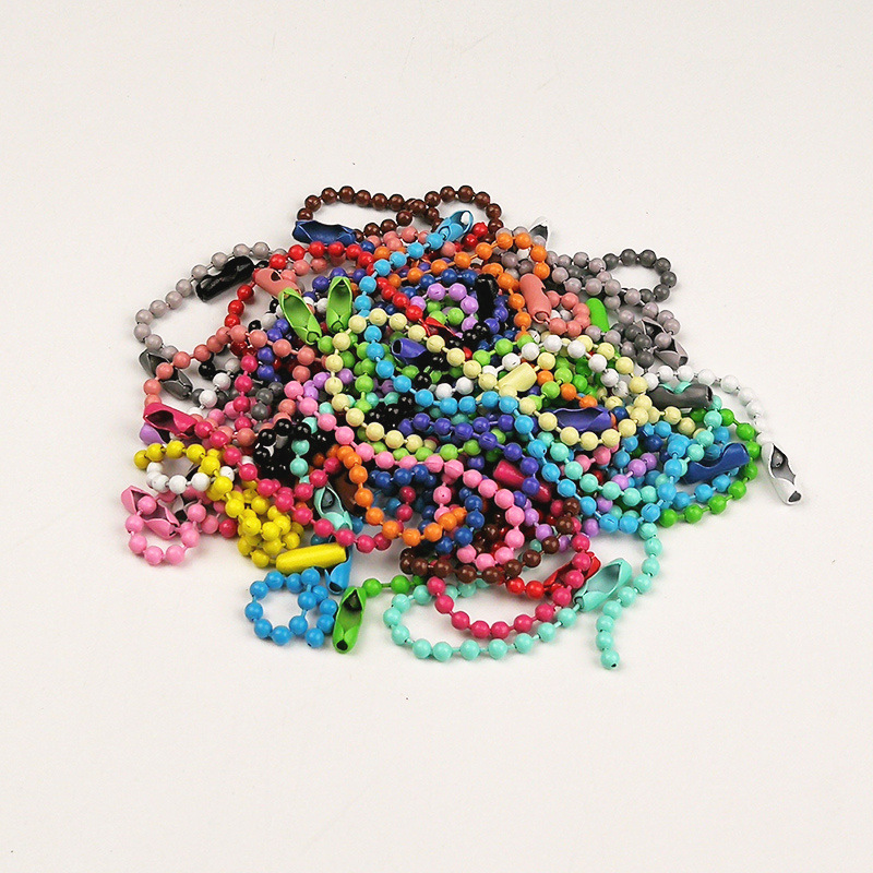 12cm Colored beads Paint Beads Metal chain manual Key buckle Lanyards diy Accessories