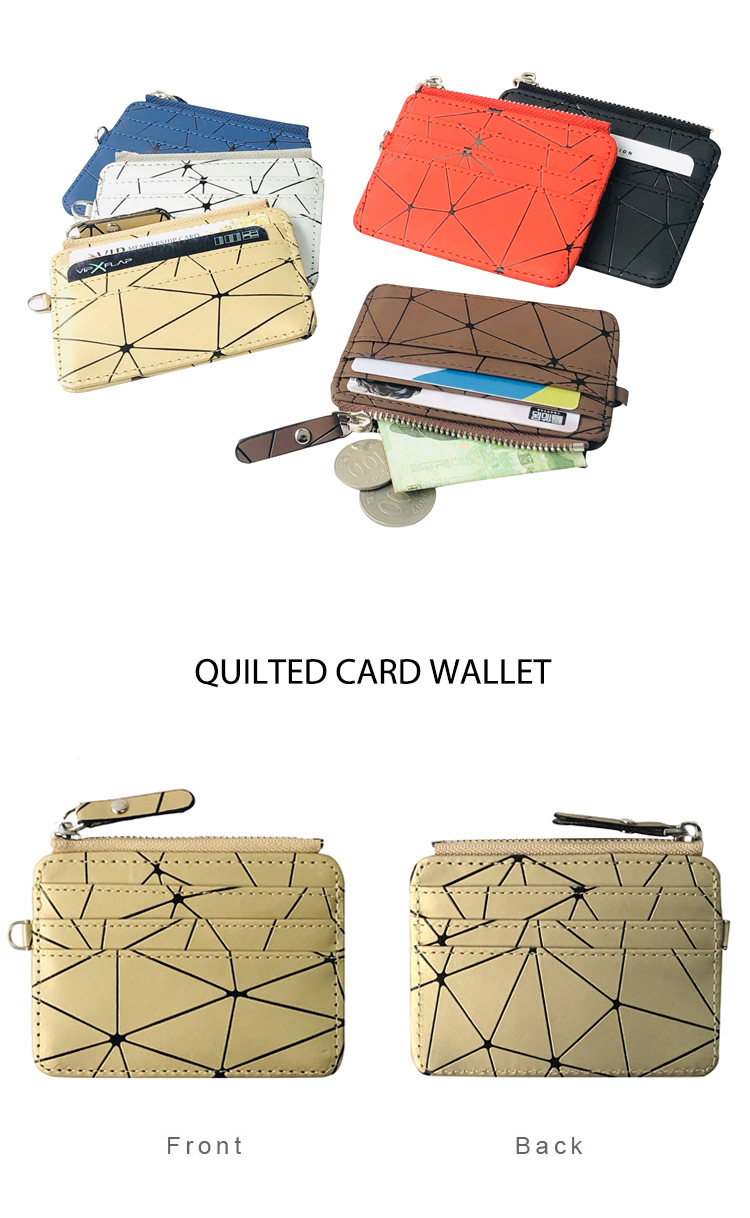 New Korean Fashion Coin Wallet Purse Checkered Coin Bag Zipper Wallet Multi-card Slot Short Card Bag Nihaojewelry display picture 1